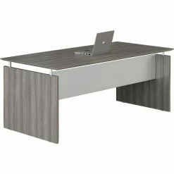 Safco® Medina 63"W Rectangle Straight Desk 63"W x 36"D x 29-1/2"H Gray Steel