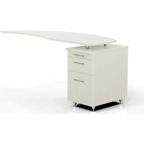 Safco® Medina 63"W Left Curved Desk Return With Pencil-Box-File Pedestal Sea Salt 1 Safco® Medina 63"W Left Curved Desk Return With Pencil-Box-File Pedestal Sea Salt
