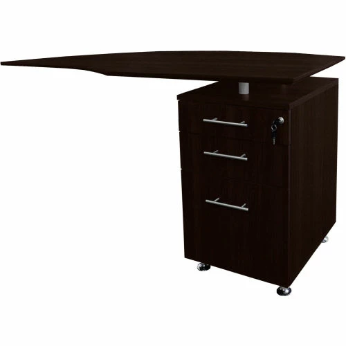 Safco® Medina 63"W Right Curved Desk Return With Pencil-Box-File Pedestal Mocha 1 Safco® Medina 63"W Right Curved Desk Return With Pencil-Box-File Pedestal Mocha
