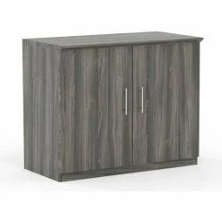 Safco® Medina Series 36" Storage Cabinet with Wood Doors Gray Steel