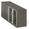 Safco® Medina Series Low Wall Cabinet With Wood/Glass Door, 72"W x 20"D x 29-1/2"H, Gray Steel