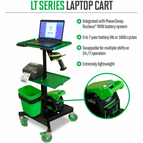 Newcastle Systems LT Series Mobile Powered Laptop Cart with 1 Swappable Battery Pack 2 Newcastle Systems LT Series Mobile Powered Laptop Cart with 1 Swappable Battery Pack - Image 2