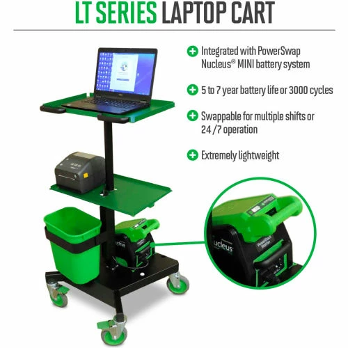 Newcastle Systems LT Series Mobile Powered Laptop Cart with 2 Swappable Battery Packs 2 Newcastle Systems LT Series Mobile Powered Laptop Cart with 2 Swappable Battery Packs - Image 2