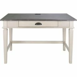 Martin Furniture Farmhouse Writing Desk, Wood, Rectangle, 48"W x 24"D x 30"H, White