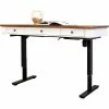 Martin Furniture Rustic Electric Sit/Stand Desk, Wood, Rectangle, 60"W x 28"D x 32"H, White - Pkg Qty 2