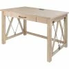 Martin Furniture Rustic Writing Desk, Wood, Rectangle, 48"W x 24"D x 30"H, Light Brown