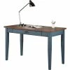 Martin Furniture Farmhouse Writing Desk, Wood, Rectangle, 48"W x 24"D x 30"H, Blue