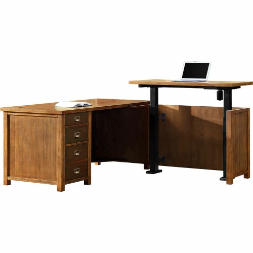 Martin Furniture Heritage Writing Desk and Return, Wood, L Shape, 65"W x 78"D x 30"H, Brown - Pkg Qty 2 1 Martin Furniture Heritage Writing Desk and Return, Wood, L Shape, 65"W x 78"D x 30"H, Brown - Pkg Qty 2