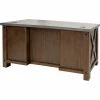Martin Furniture Rustic Pedestal Executive Desk, Concrete Top, Rectangle, 68"W x 28"D x 30"H, Brown