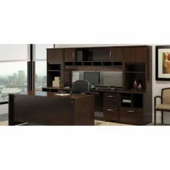 Bush Business Furniture Bush Furniture Double Bookcase with 5 Shelves - Mocha Cherry - Series C -Outlet Desks & Workstations Store Mocha SeriesC 1