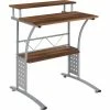 Flash Furniture Clifton Computer Desk with Top and Lower Storage Shelves, Walnut