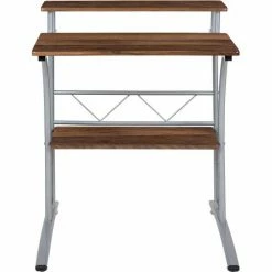 Flash Furniture Clifton Computer Desk with Top and Lower Storage Shelves, Walnut -Outlet Desks & Workstations Store NAN CLIFTON RU GG inset3