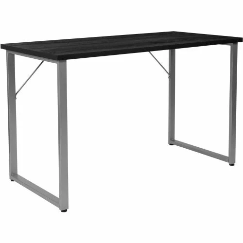 Flash Furniture Harvey Black Computer Desk with Silver Metal Frame 1 Flash Furniture Harvey Black Computer Desk with Silver Metal Frame
