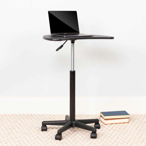 Flash Furniture Black Sit to Stand Mobile Laptop Computer Desk 2 Flash Furniture Black Sit to Stand Mobile Laptop Computer Desk - Image 2