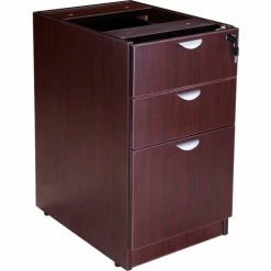 Boss Deluxe Pedestal File, Box/Box/File, 16"W x 22"D, Mocha