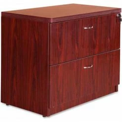 Lorell® Lateral File Cabinet - 35.5" x 22" x 30" - Mahogany - Chateau Series 9 Lorell® Lateral File Cabinet - 35.5" x 22" x 30" - Mahogany - Chateau Series -Outlet Desks & Workstations Store OEL 34312