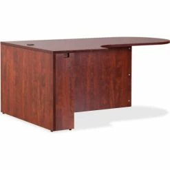 Lorell® Left Hand Desk with Peninsula - 70.9" x 41.9" x 29.5" - Cherry - Essentials Series