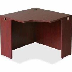 Lorell® Corner Desk - 35.38"W x 35.38"D - Mahogany - Essentials Series -Outlet Desks & Workstations Store OEL 69872