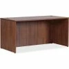 Lorell® Wood Desk Shell - 66.1" x 29.5" x 29.5" - Walnut - Essentials Series