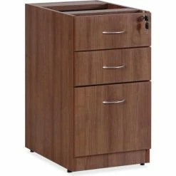 Lorell® Pedestal - 15.5" x 21.9" x 28.5" - Walnut - Essentials Series