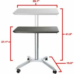 Seville Classics AIRLIFT XL Sit-Stand Mobile Desk, Espresso 11 Seville Classics AIRLIFT XL Sit-Stand Mobile Desk, Espresso -Outlet Desks & Workstations Store OFF65800 beauty 4