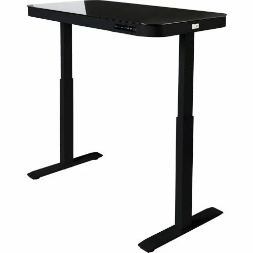 Seville Classics AIRLIFT® Tempered Glass Electric Standing Desk - 29" to 47" H - Black with Black Frame 5 Seville Classics AIRLIFT® Tempered Glass Electric Standing Desk - 29" to 47" H - Black with Black Frame - Image 5