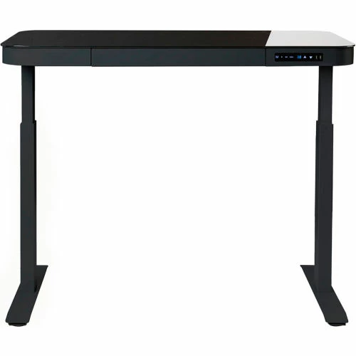 Seville Classics AIRLIFT® Tempered Glass Electric Standing Desk - 29" to 47" H - Black with Black Frame 6 Seville Classics AIRLIFT® Tempered Glass Electric Standing Desk - 29" to 47" H - Black with Black Frame - Image 6