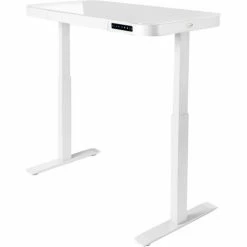 Seville Classics AIRLIFT® Tempered Glass Electric Standing Desk - 29" to 47" H - White with White Frame -Outlet Desks & Workstations Store OFF65873 04