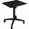 Seville Classics Airlift® XL Sit-Stand Mobile Desk with Cup Holder, Black