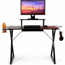 Seville Classics airLIFT® Gaming eSports Computer Desk, Black -Outlet Desks & Workstations Store OFF65922B lifestyle 2200 1 logo