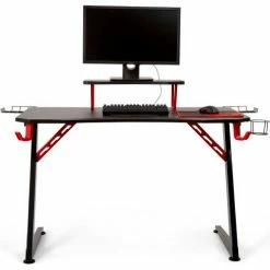 Seville Classics airLIFT® Elite Gaming eSport Computer Desk, Black with Red Accessories -Outlet Desks & Workstations Store OFF65924B lifestyle 2200 1