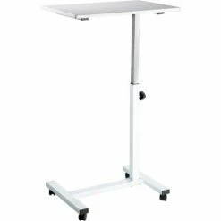 Seville Classics airLIFT® Height Adjustable Mobile Laptop Desk Cart, White