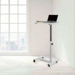 Seville Classics airLIFT® Height Adjustable Mobile Laptop Desk Cart, White -Outlet Desks & Workstations Store OFF65929B Lifestyle Office Laptop 2200