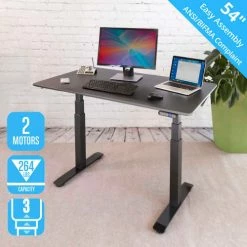 Seville Classics AIRLIFT™ S3 Electric Height Adjust Desk - 54"W x 28"D x 25.6"-51.4"H - Black with Black Frame -Outlet Desks & Workstations Store OFFK65818 06