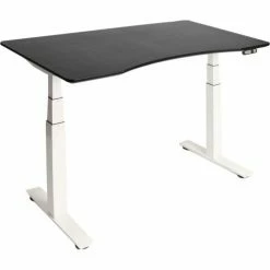 Seville Classics AIRLIFT™ S3 Electric Height Adjust Desk - 54"W x 28"D x 25.6"-51.4"H - Black with White Frame