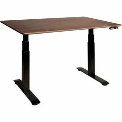 Seville Classics AIRLIFT™ S3 Electric Height Adjust Desk - 54"W x 28"D x 25.6"-51.4"H - Walnut with Black Frame