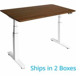 Seville Classics AIRLIFT™ S3 Electric Height Adjust Desk - 54"W x 28"D x 25.6"-51.4"H - Walnut with White Frame -Outlet Desks & Workstations Store OFFK65827 04