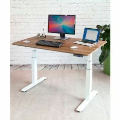 Seville Classics AIRLIFT™ S3 Electric Height Adjust Desk - 54"W x 28"D x 25.6"-51.4"H - Walnut with White Frame -Outlet Desks & Workstations Store OFFK65827 06