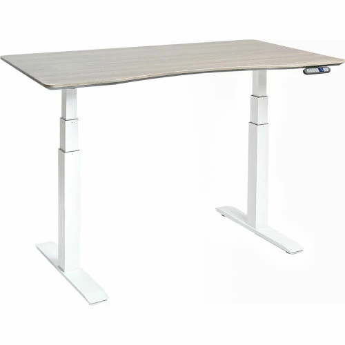 Seville Classics AIRLIFT™ Electric Height Adjust Desk - 54"W x 28"D x 25.6"-51.4"H - Ashwood with White Frame 1 Seville Classics AIRLIFT™ Electric Height Adjust Desk - 54"W x 28"D x 25.6"-51.4"H - Ashwood with White Frame