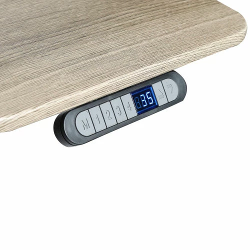 Seville Classics AIRLIFT™ Electric Height Adjust Desk - 54"W x 28"D x 25.6"-51.4"H - Ashwood with White Frame 2 Seville Classics AIRLIFT™ Electric Height Adjust Desk - 54"W x 28"D x 25.6"-51.4"H - Ashwood with White Frame - Image 2