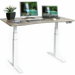 Seville Classics AIRLIFT™ Electric Height Adjust Desk - 54"W x 28"D x 25.6"-51.4"H - Ashwood with White Frame 7 Seville Classics AIRLIFT™ Electric Height Adjust Desk - 54"W x 28"D x 25.6"-51.4"H - Ashwood with White Frame -Outlet Desks & Workstations Store OFFK66003 03