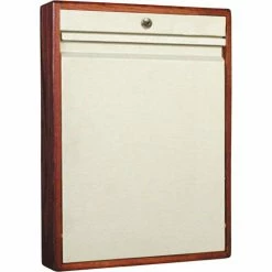 Omnimed® Elite Half Size Wood Frame Wall Desk, Self Close, Key Lock, Beige/Cherry