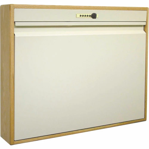 Omnimed® Elite Full Size Wood Frame Wall Desk, Self Close, Combination Lock, Beige/Cherry 1 Omnimed® Elite Full Size Wood Frame Wall Desk, Self Close, Combination Lock, Beige/Cherry