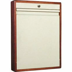 Omnimed® Elite Half Size Wood Frame Wall Desk, Manual Close, Combination Lock, Beige/Cherry