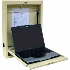 Omnimed® Laptop Wall Desk, Key Lock, Beige