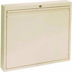 Omnimed® Deluxe Full Size Wall Desk, Manual Close, Key Lock, Light Gray