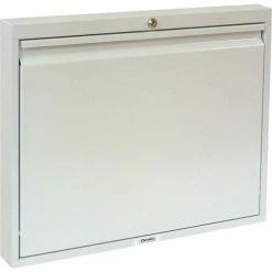 Omnimed® Slim Line Full Size Wall Desk, Self Close, Key Lock, Beige