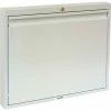 Omnimed® Slim Line Full Size Wall Desk, Manual Close, Key Lock, Light Gray