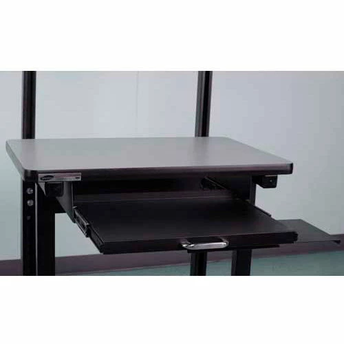 Stackbin Mobile Computer Desk w/ Top Shelf, 36"W x 24"D x 33-1/2"H, Gray 2 Stackbin Mobile Computer Desk w/ Top Shelf, 36"W x 24"D x 33-1/2"H, Gray - Image 2