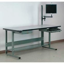 Stackbin Computer Desk, 72"W x 30"D x 29-1/2"H, Black